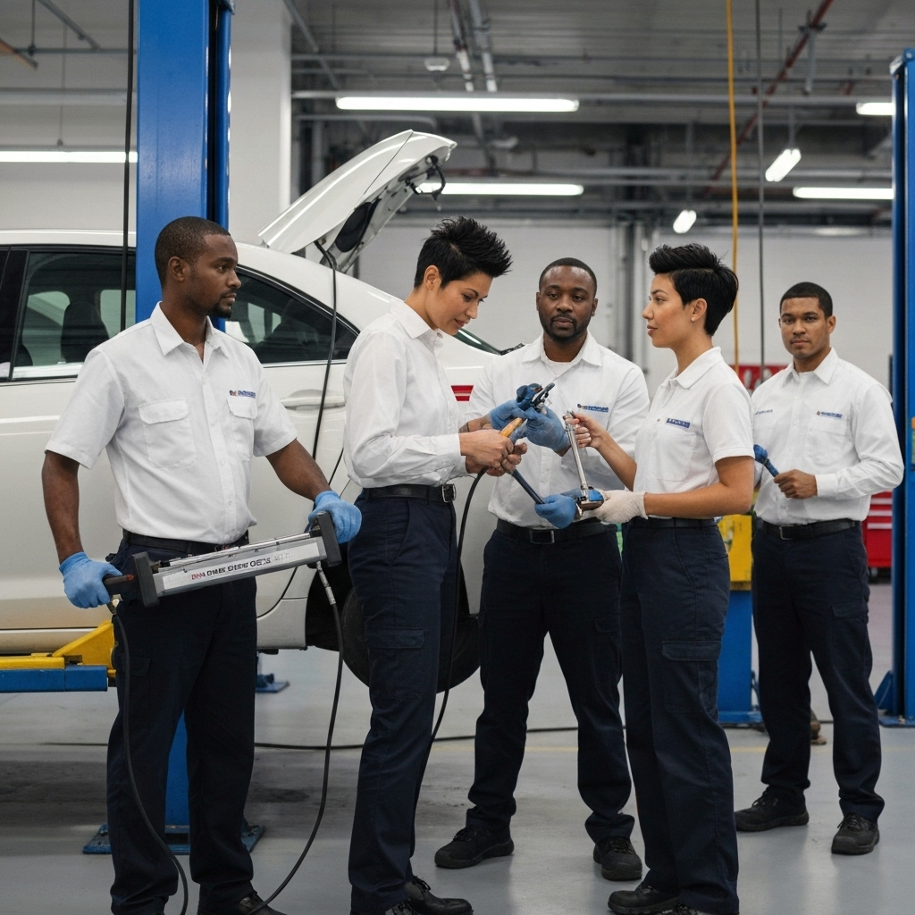 Equipo profesional de inspección automotriz